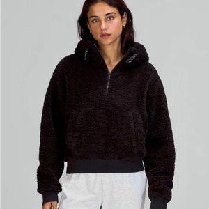 LULULEMON Teddy Bear Sherpa Textured Fleece 1/2 Zip Hoodie NWOT Size 6 Align